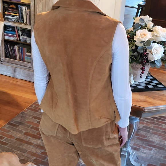 Bill Blass Jeans vtg suede leather pants and vest size 8 - Picture 3 of 12